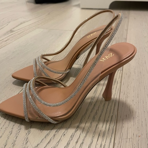 Zara Tan Heels with Sparkling Straps - Picture 3 of 5
